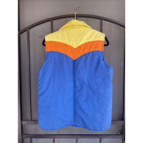 Blue and Yellow Color-Block Vest for Outdoor Activities - Picture 4 of 5